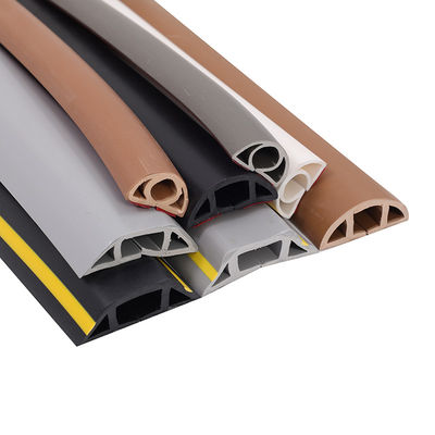The Ground Is Thickened with Anti-collision PVC Wire Raceway Grey Yellow Black Trapezoidal Cable Trough