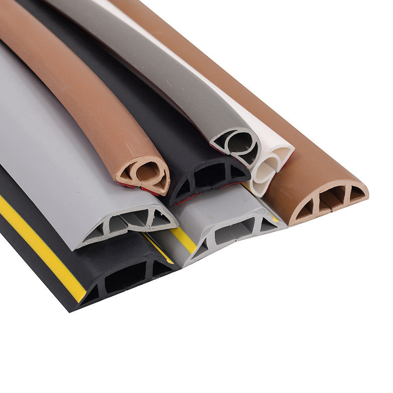 The Ground Is Thickened with Anti-collision PVC Wire Raceway Grey Yellow Black Trapezoidal Cable Trough